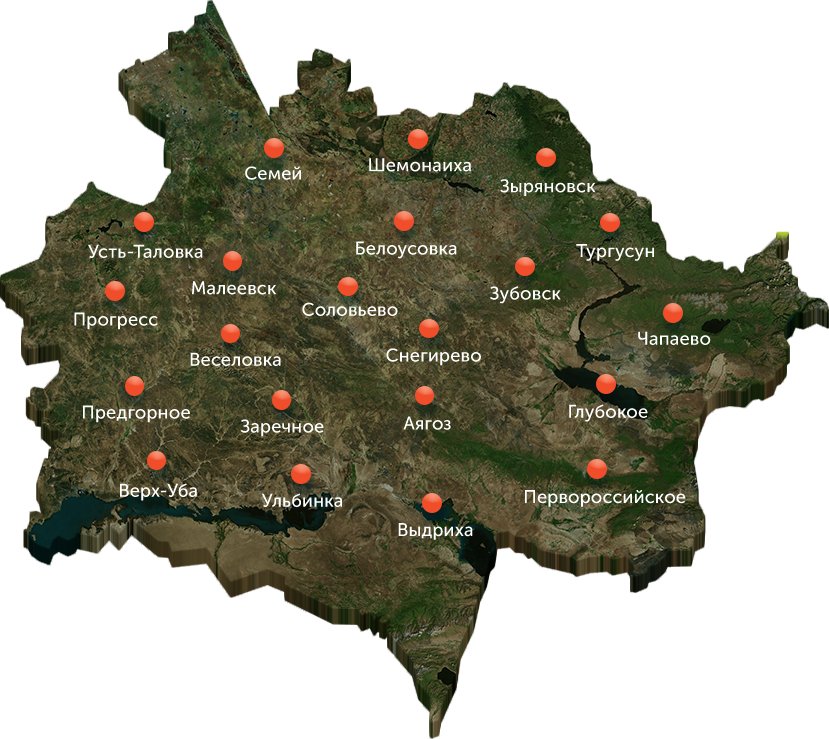 Карта пострадавших регионов